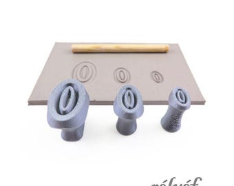 Stemple o kształcie koncentrycznym | Stemple gliniane | Zestaw stempli do ceramiki i gliny polimerowej, mydeł, faktur i dekoracji | Relief Pottery Tools