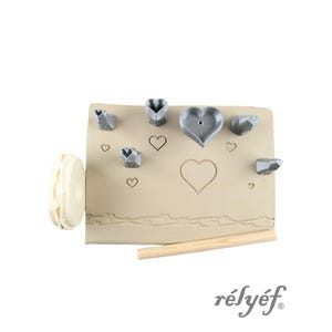 Hearts | Clay Stamps | Ceramic stamps for clay texture | Pottery tools for clay, polymer clay, metal clay | Relyef Pottery Tools | Symbols