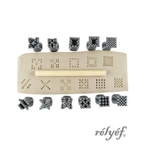 Dots 15 x 15 mm | Clay stamps | Square Stamps | Geometric Shapes | Texture | Pattern | Relyef Pottery Tools