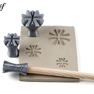 Ceramic stamps for clay texture | Pottery tools for clay, polymer clay, metal clay & soap | Relyef | Wedge Crosses | Symbols