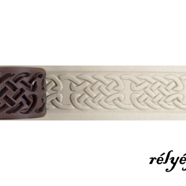 Keltische Knoten Muster 28 mm | Wellen | Walze für Keramik und Polymer Clay, Seifen, für Texturen und Dekoration Relief Keramik Werkzeuge