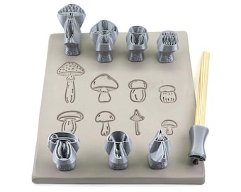 Stemple gliniane w kształcie grzybów | Stemple gliniane | Stemple do ceramiki i gliny polimerowej, mydeł, do fakturowania i dekoracji | Relyef Pottery Tools