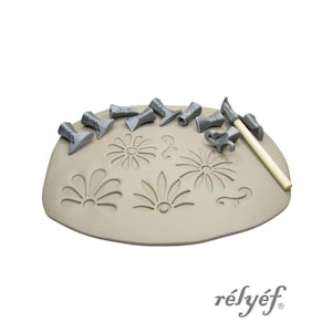 Flower Puzzle 01 | Clay Stamps | Floral | Stamps for ceramic and polymer clay, soaps, for textures and decoration | Relyef pottery tools