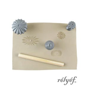 Flower-snail | Clay Stamps | Floral | Stamps for ceramic and polymer clay, soaps, for textures and decoration | Relyef Pottery Tools