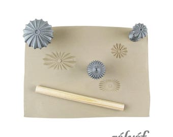 Flower-snail | Clay Stamps | Floral | Stamps for ceramic and polymer clay, soaps, for textures and decoration | Relyef Pottery Tools