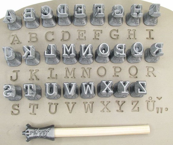 Rélyéf set of Lithos numerals 10 mm Pottery texturing ceramic clay tools