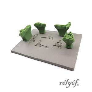 Yoga Poses | Clay Stamps | Symbols | Humans | Stamps for ceramic and polymer clay, soaps, for textures and decoration | Relyef Pottery Tools