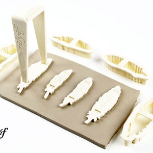 Feather Stamps & Cutters | Stamps for ceramic and polymer clay, soaps, for textures and decoration | Relyef pottery tools