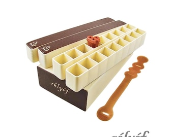 Box with organisers for clay stamps - 36 positions, empty | Clay Stamps | Ceramics Tool | Relyef Pottery Tools