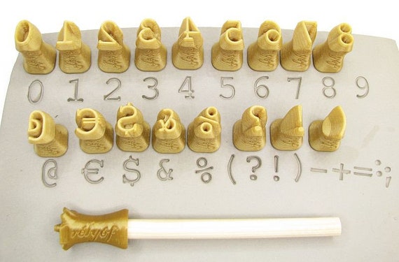 Rélyéf set of Lithos numerals 10 mm Pottery texturing ceramic clay tools