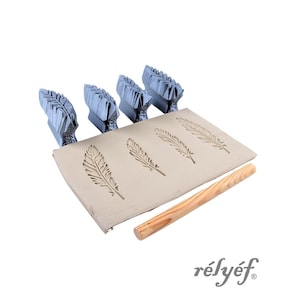 Feathers | Clay Stamps | Birds | Animals | Texture tools | Stamps for ceramic and polymer clay, soaps, decoration | Relyef Pottery Tools