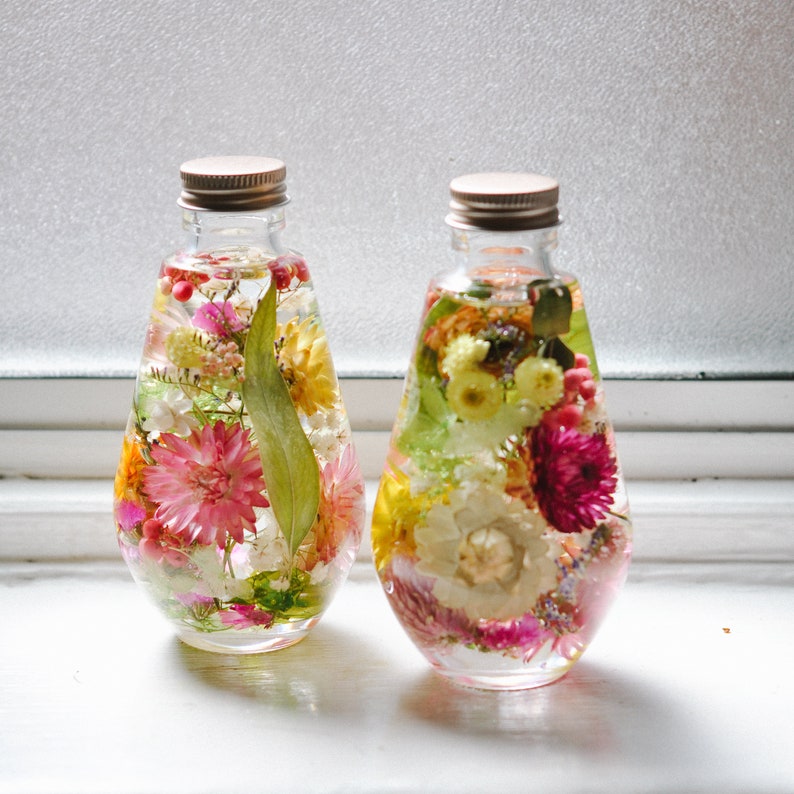 BLOOMING GARDEN Herbarium Preserved Flowers in bottle | Etsy