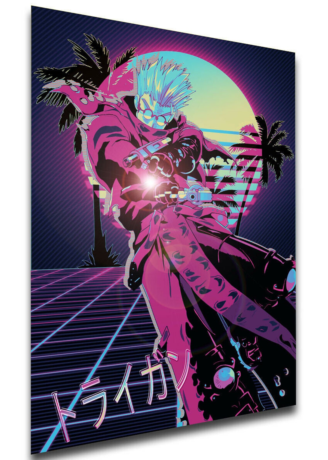 Poster Vaporwave Trigun Vash the Stampede Etsy