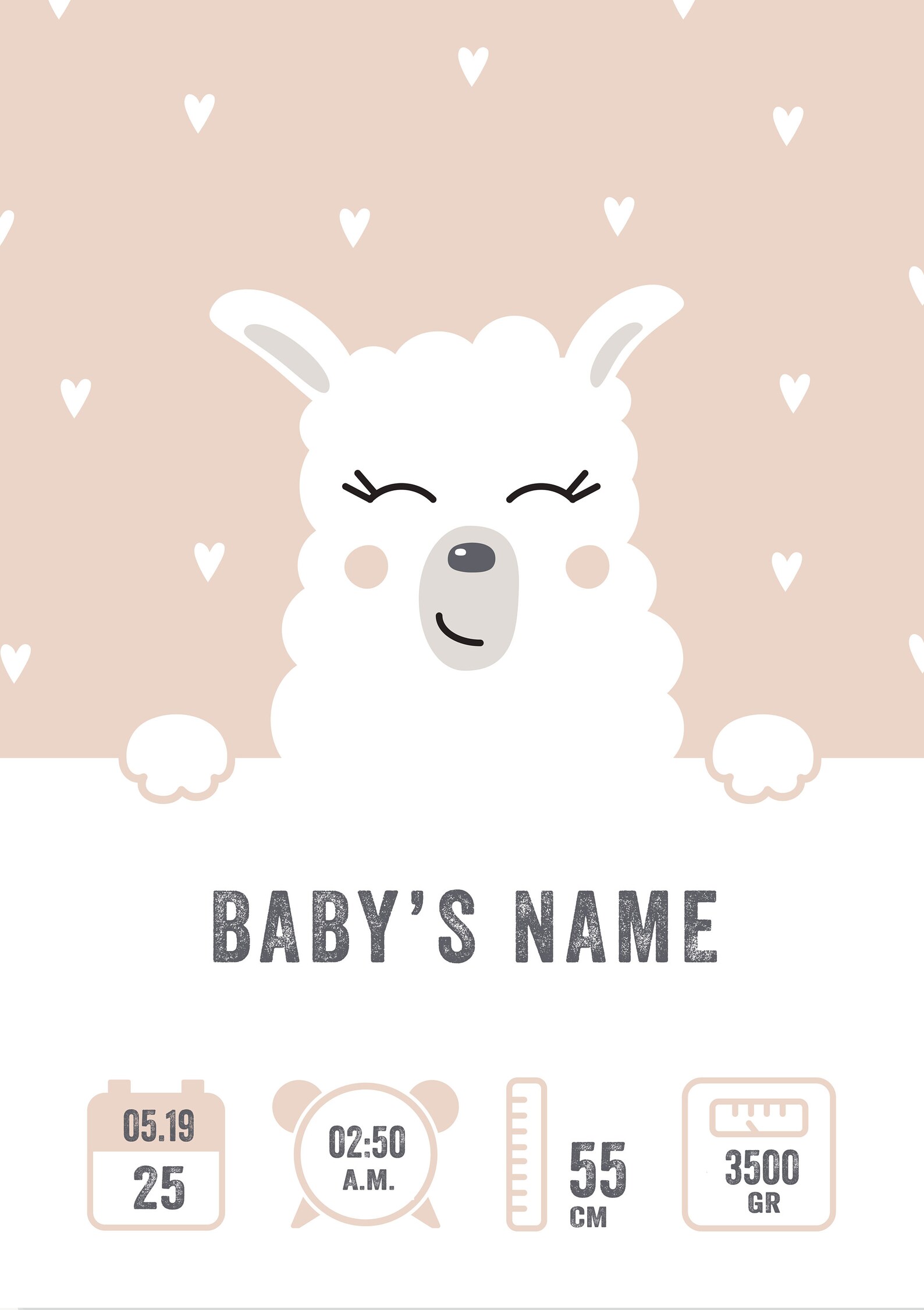Baby Birth Poster With Name Weight Date Time and Length - Etsy