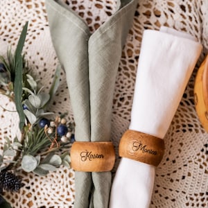 Personalisierte hölzerne Serviettenringe, gravierte Tischdekoration Hochzeiten, Veranstaltungen, Weihnachtstisch, Unterhaltung, benutzerdefinierte Namen
