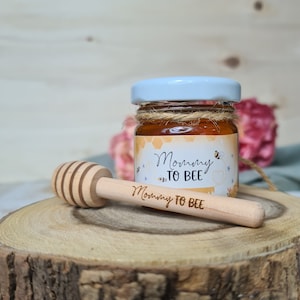 Guest Gifts, Mini Honey Jars + Personalised Label + Engraved Honey Spoon, Favours, Wedding,  Baby Shower "Mommy to bee" Theme, Self-Fill