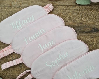 Custom Name Satin Pink Eye Mask