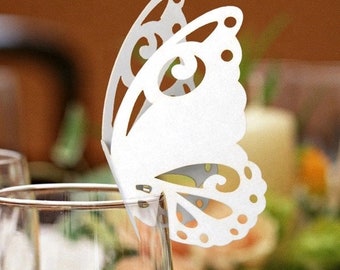 Glass Topper Butterfly Cards Lasercut Wedding Unique Seating Name Card