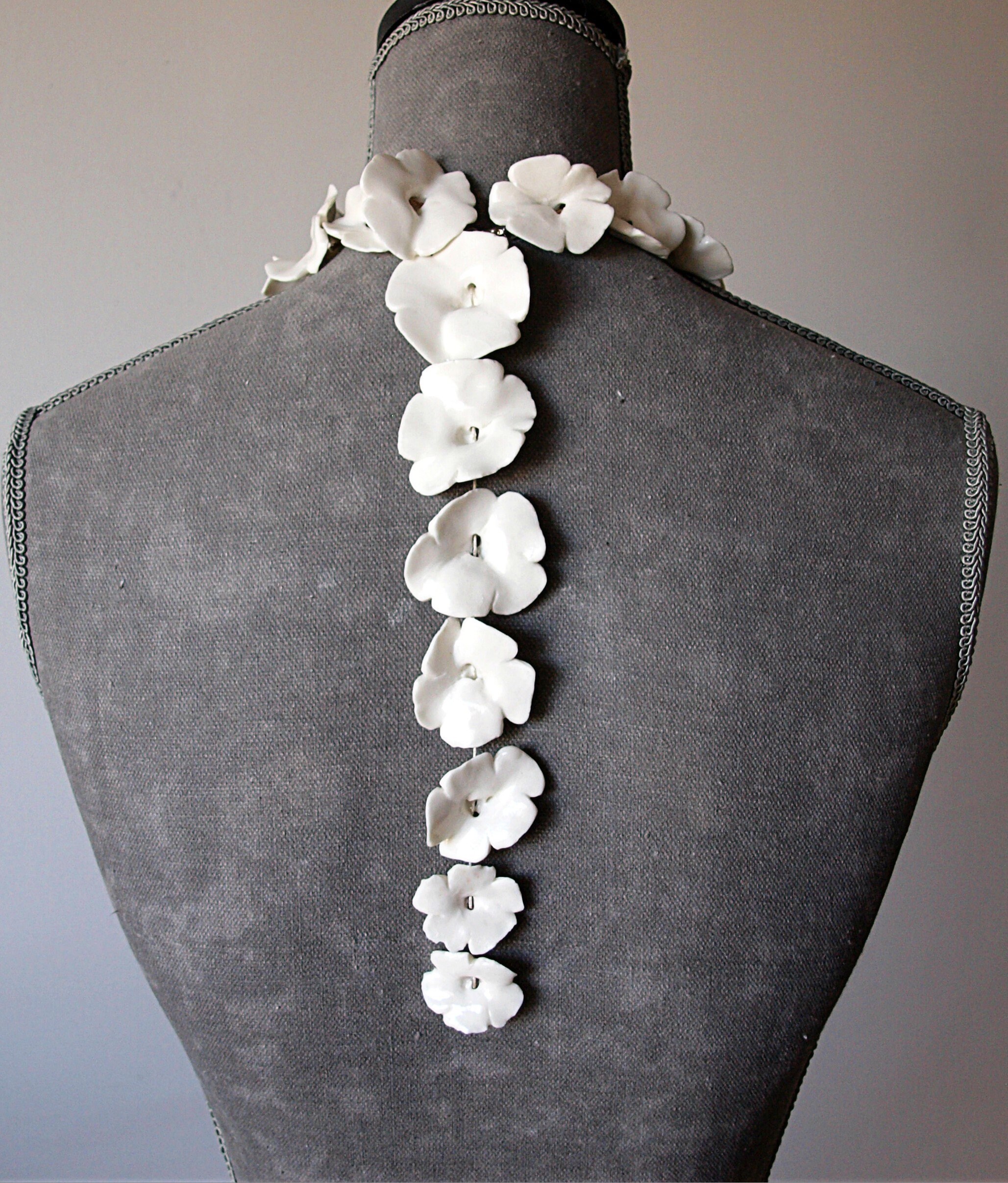 Flower Necklace for Brides Wedding Flower Necklace ceramic Etsy