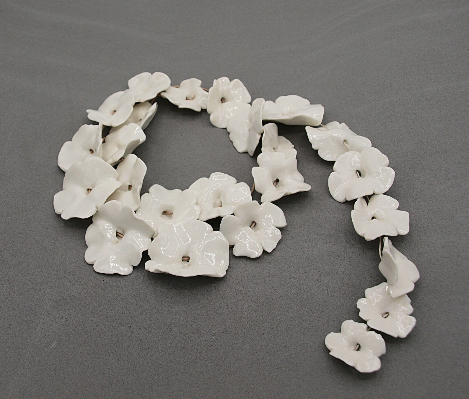 Flower Necklace for Brides Wedding Flower Necklace ceramic Etsy