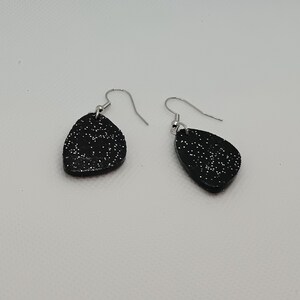 Black sparkly drop earrings