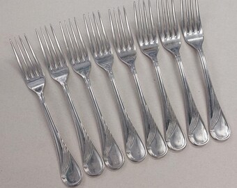 Set van 8 vintage dessertvorken