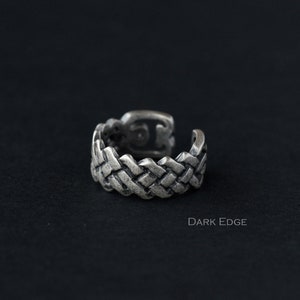 925 sterling silver Viking twist ear cuff earring one single piece non pierced by Dark Edge
