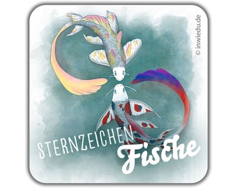 Quadratischer Magnet-Sticker Sternzeichen Fische Magnetfolie Geschenk Kühlschrank Magnet Magnete Whiteboard Kinder