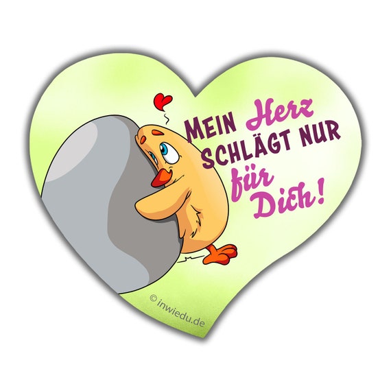 Magnet Sticker Herz Kuken Ei Kuscheln Mein Herz Schlagt Nur Etsy