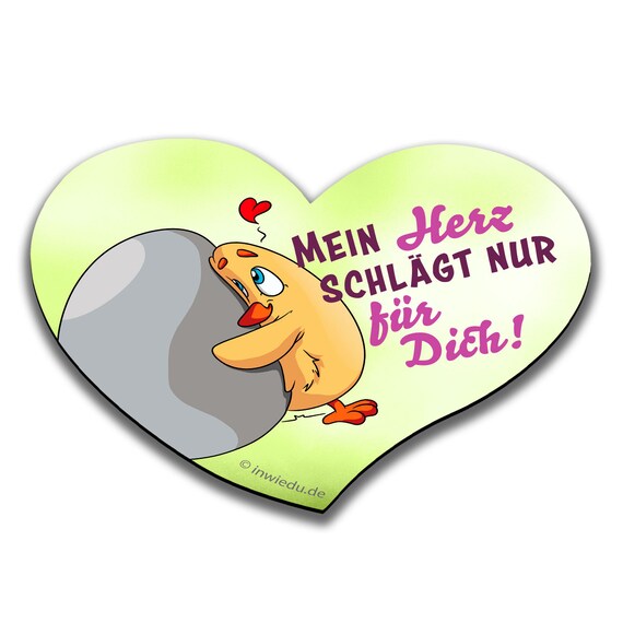 Magnet Sticker Herz Kuken Ei Kuscheln Mein Herz Schlagt Nur Etsy