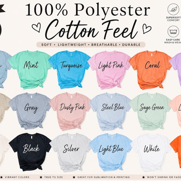 100% Polyester Sublimation Blank Shirt | Super Soft Sublimation Shirt | Polyester Blank Shirt