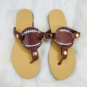 Football Womens Flip Flops | Womens Sport Flip Flops | Football Sandals | Football Mom