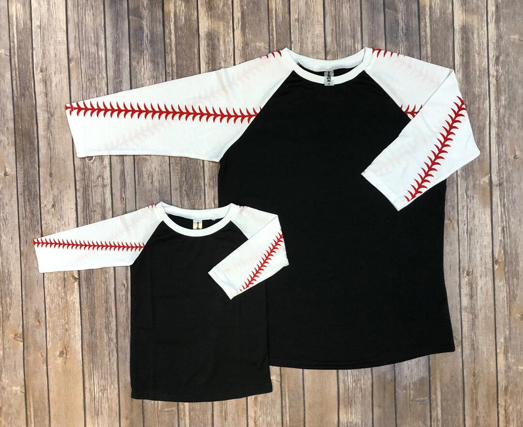 Baseball Raglan Shirt Unisex Matching Sports Adult and Kids Print