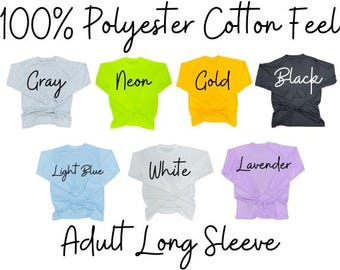 Long Sleeve 100% Polyester Sublimation Blank Shirt | Super Soft Sublimation Long Sleeve Shirt | Polyester Blank Shirt