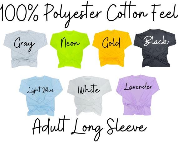 Long Sleeve 100% Polyester Sublimation Blank Shirt | Super Soft Sublimation Long Sleeve Shirt | Polyester Blank Shirt