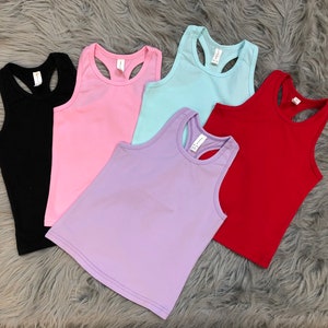Kids Plain Racerback Tank Top-Kids Tank Top-Girls Summer Tanks-Summer Girl Clothes-Tank Tops For Girls-Trendy Tank Tops-Gifts For Girls