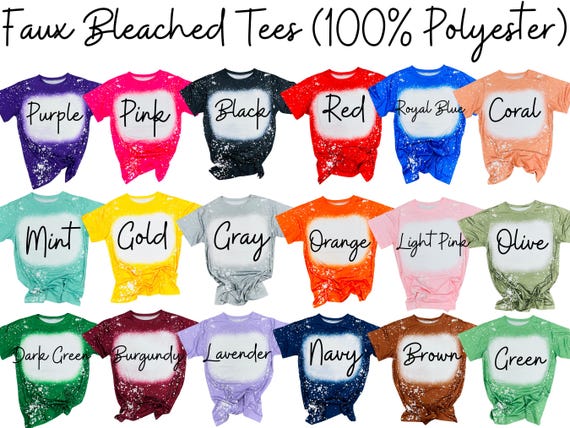 Faux Bleached T-Shirt | Custom Bleach Wash Tee | Multiple Colors & Designs | Customizable Designs