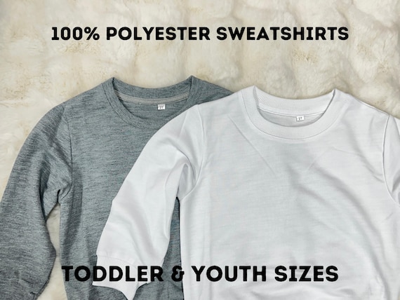 Kids & Youth 100% Polyester Sublimation Sweatshirt | French Terry Linning | Super Soft | Sublimation DTF