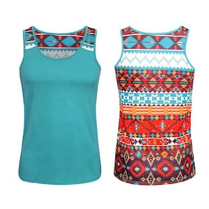 Aztec Tank Top | Summer Outdoor Casual | Polyester Tank Top | Aztec Skull Tank