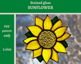 DIGITAL DOWNLOAD Pattern stained glass sunflower Suncatcher pattern PDF