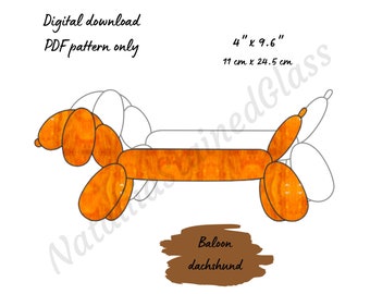 Dog Stained Glass Pattern, Digital Download Pattern, Dachshund DIY Suncatcher Home Decor