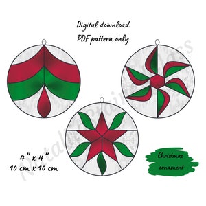 Christmas Stained Glass Pattern, Digital Download, Simple DIY Suncatcher Home Decor