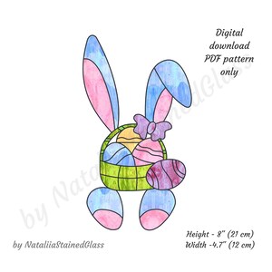 Easter Bunny Stained Glass Pattern, Digital Download, DIY Suncatcher Home Decor