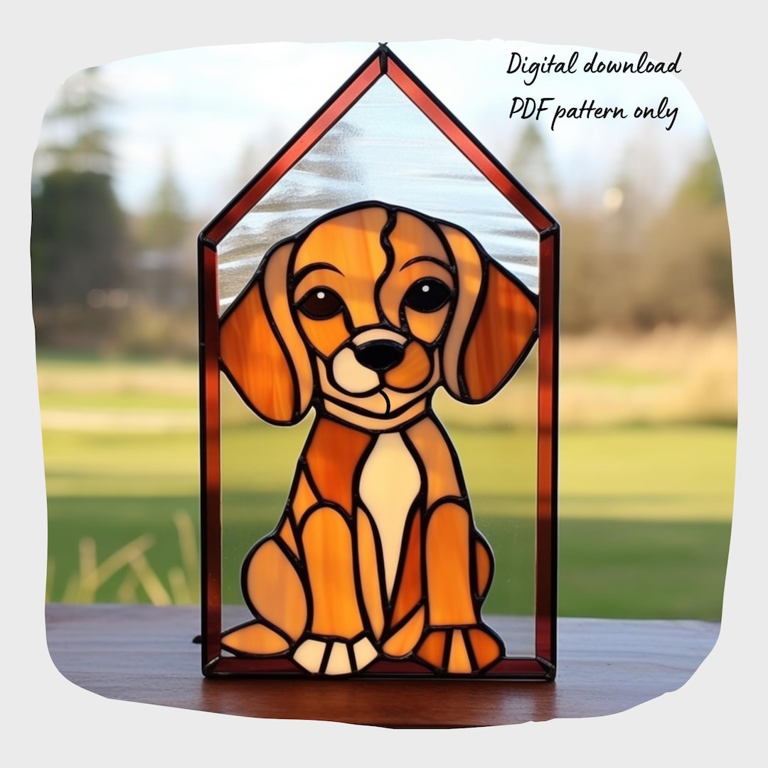 Cockapoo Stained Glass Pattern Puppy Dog Stained Glass Pattern, DIY Suncatcher (digital Download) - Etsy