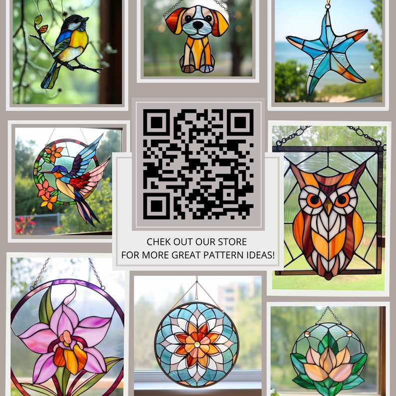 Cat Stained Glass Pattern Animal Stained Glass Pattern Digital Download Pattern DIY Suncatcher for Home Decor image 4