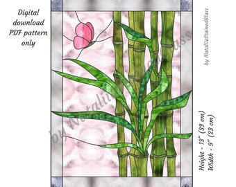 Bamboo Butterfly Stained Glass Pattern: DIY Suncatcher (PDF Pattern)