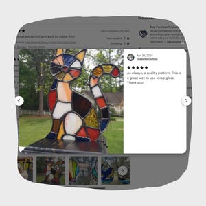 Cat Stained Glass Pattern Animal Stained Glass Pattern Digital Download Pattern DIY Suncatcher for Home Decor image 5