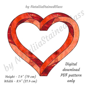 Heart Suncatcher Stained Glass Pattern: Geometric DIY Home Decor (PDF Pattern)