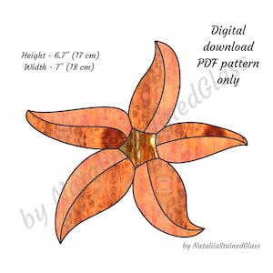 Motif de vitrail Étoile de mer, téléchargement numérique, décoration d&#39;intérieur DIY Suncatcher