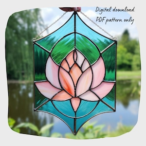 Lotus stained glass pattern.